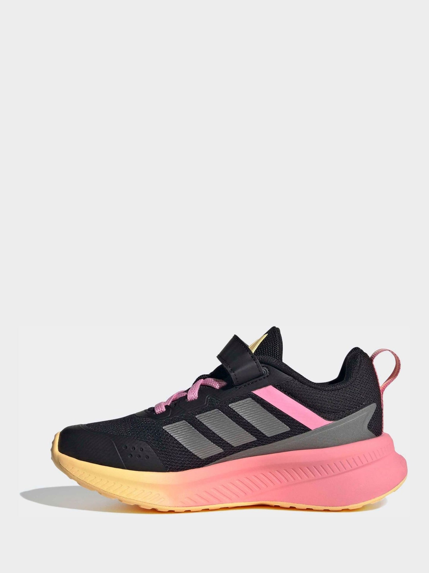 adidas Black/Pink Fortarun 4.0 Hook and Loop Kids Trainers image 2
