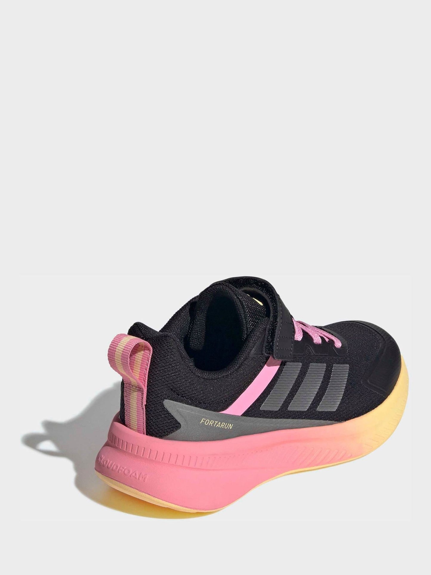adidas Black/Pink Fortarun 4.0 Hook and Loop Kids Trainers image 4