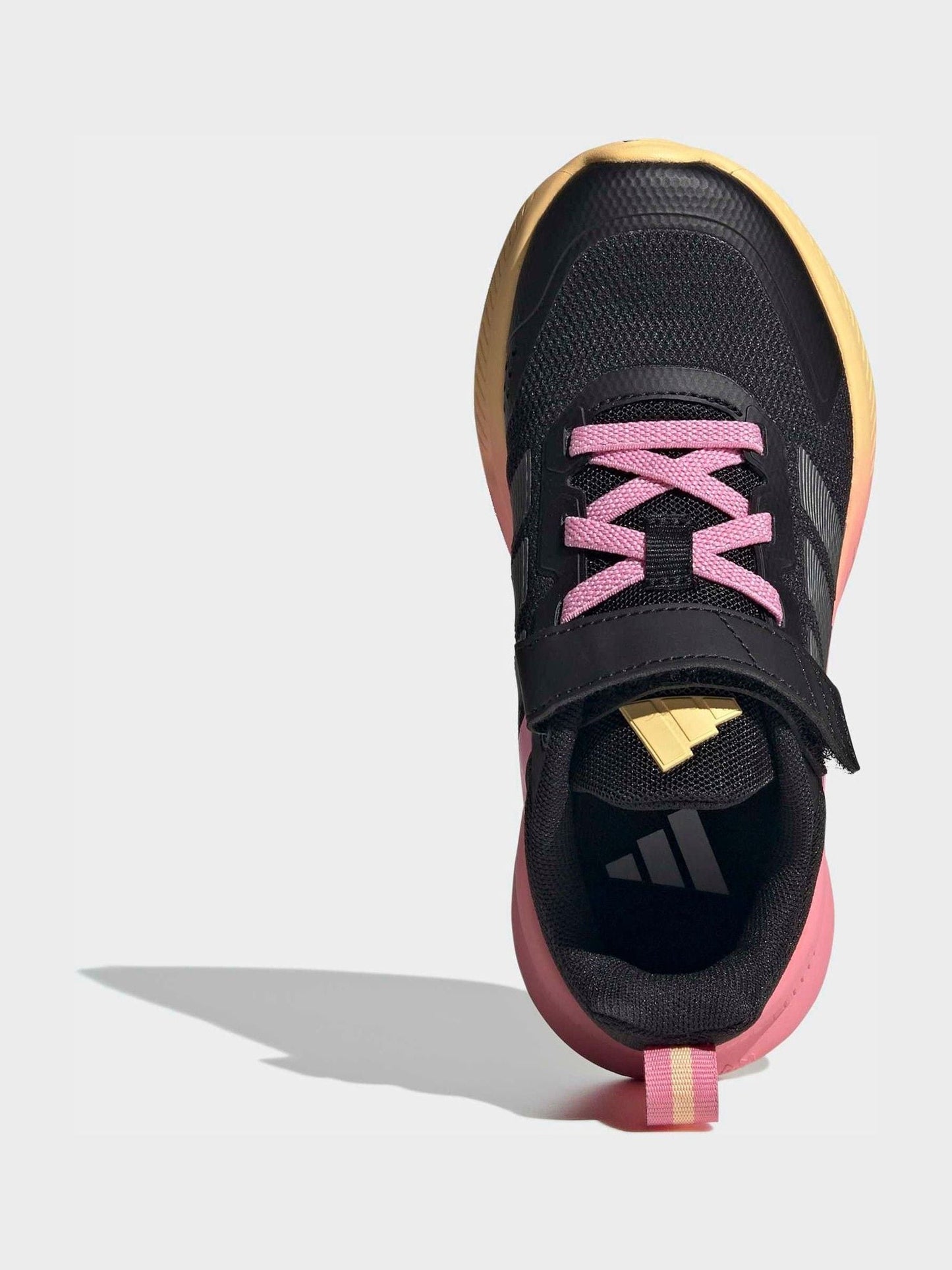 adidas Black/Pink Fortarun 4.0 Hook and Loop Kids Trainers image 6