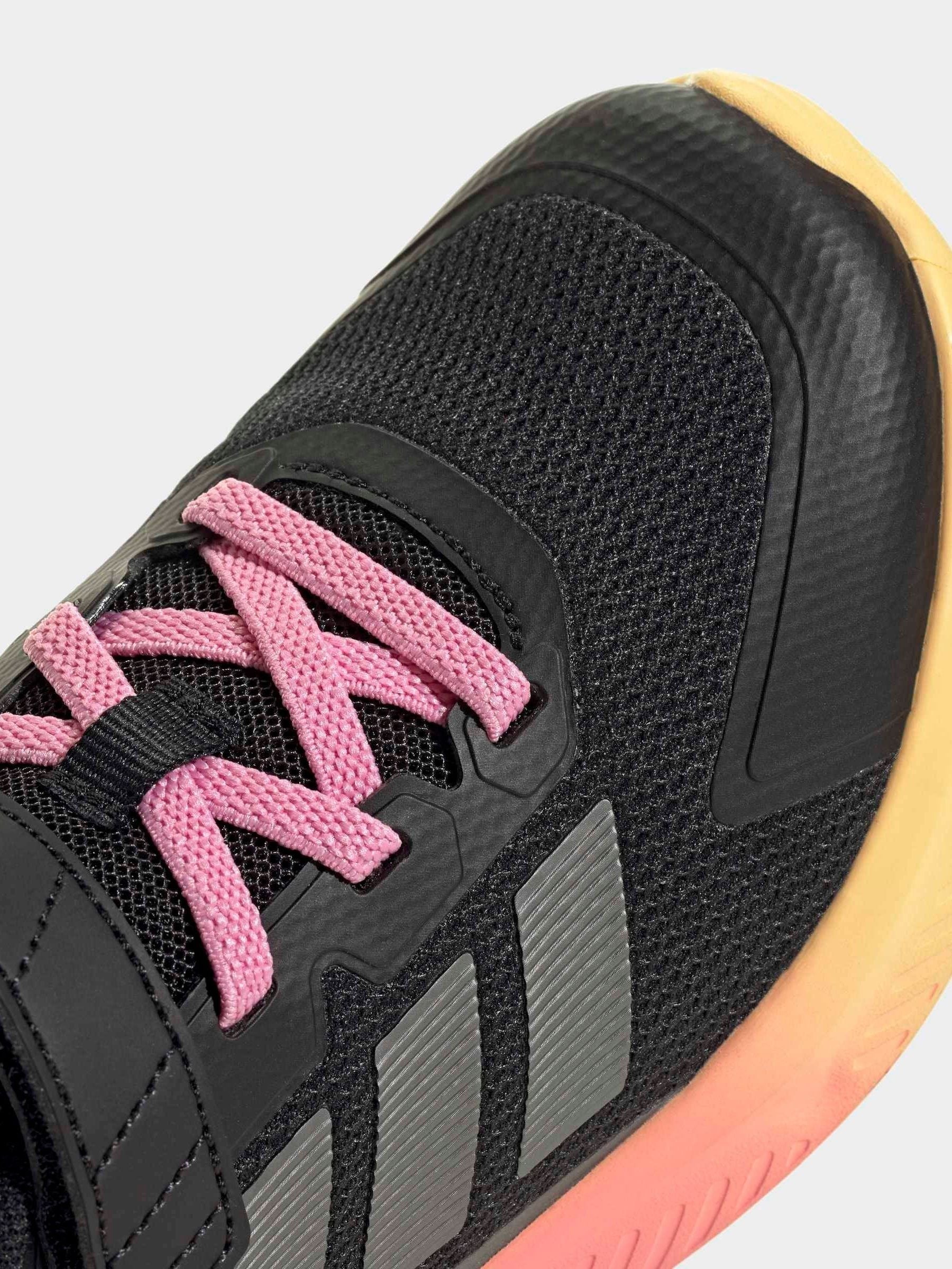 adidas Black/Pink Fortarun 4.0 Hook and Loop Kids Trainers image 8