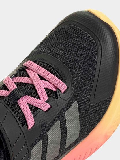 adidas Black/Pink Fortarun 4.0 Hook and Loop Kids Trainers image 8