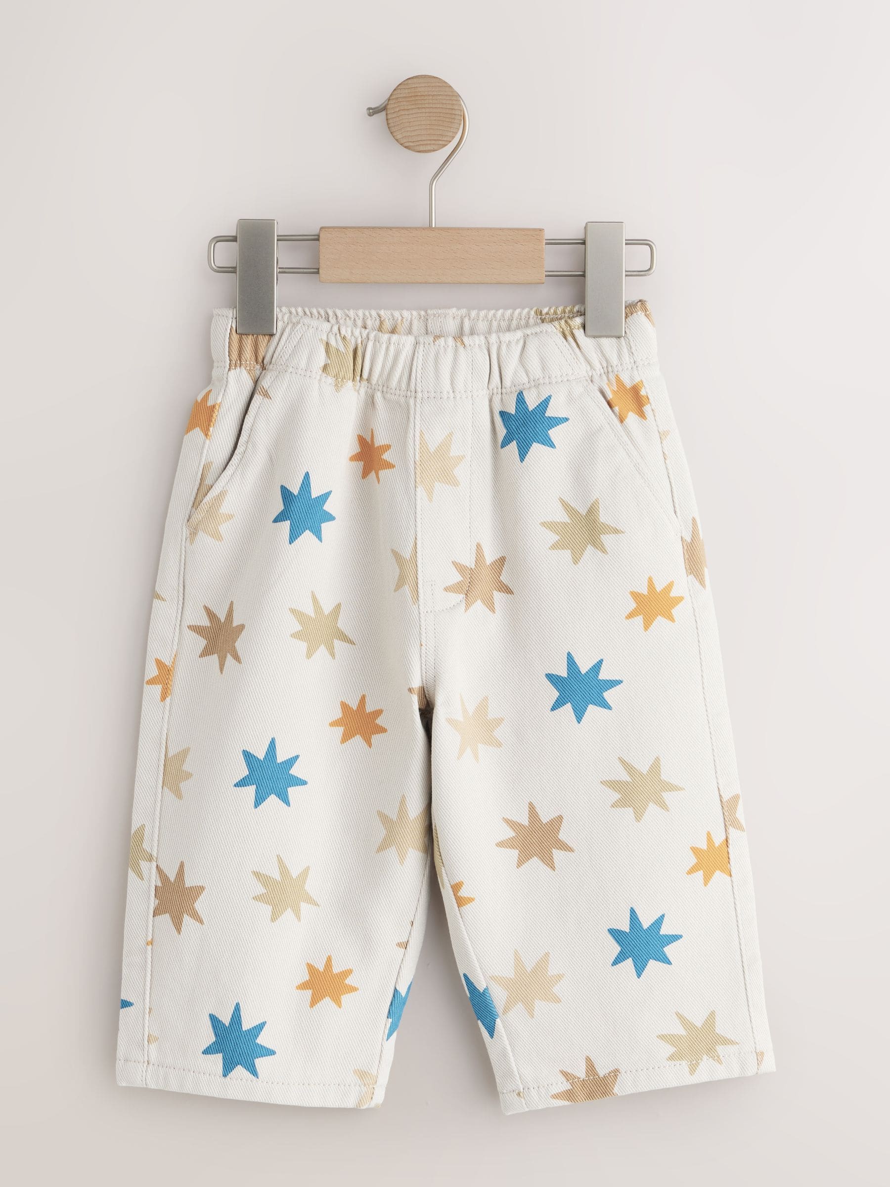 Multi Star Print Pull On Wide Trousers (3mths-7yrs) image 5