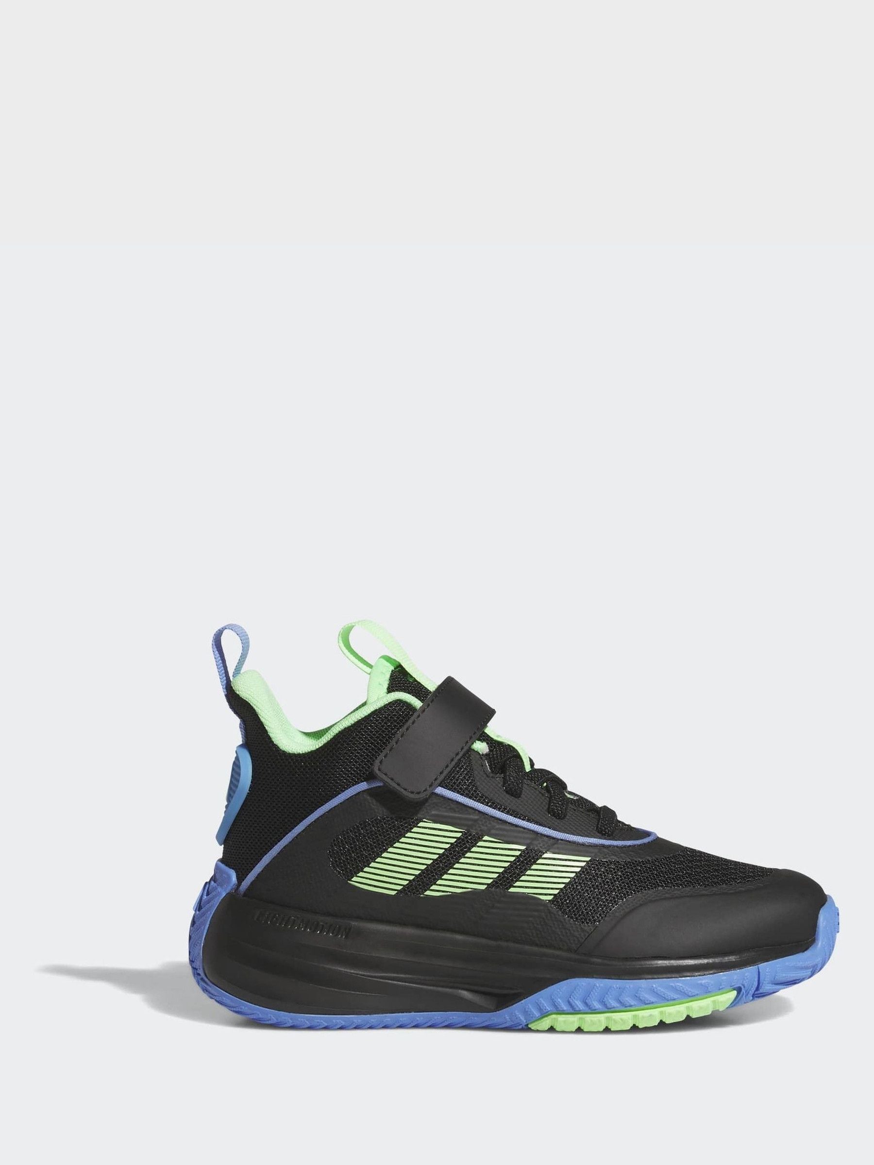 adidas Black/Green Ownthegame 3.0 Kids Trainers image 1
