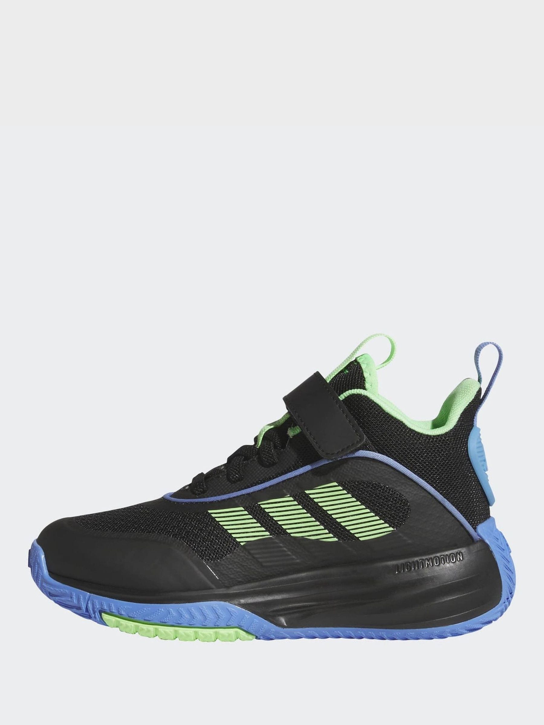 adidas Black/Green Ownthegame 3.0 Kids Trainers image 2