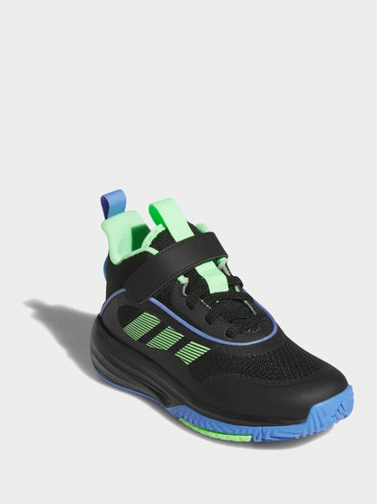 adidas Black/Green Ownthegame 3.0 Kids Trainers image 3