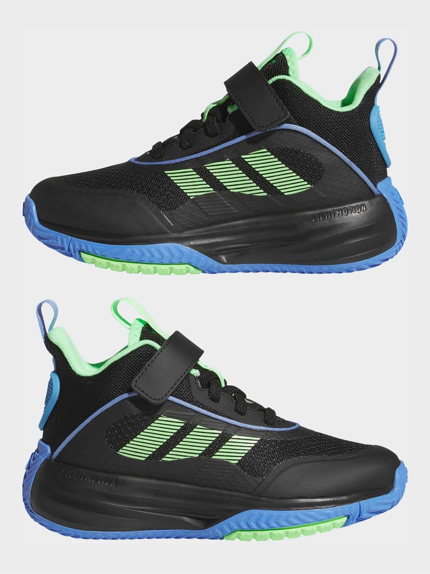 adidas Black/Green Ownthegame 3.0 Kids Trainers image 5