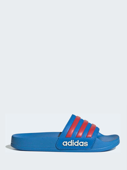 adidas Blue/Red Adilette Kids Swim Sandals image 1