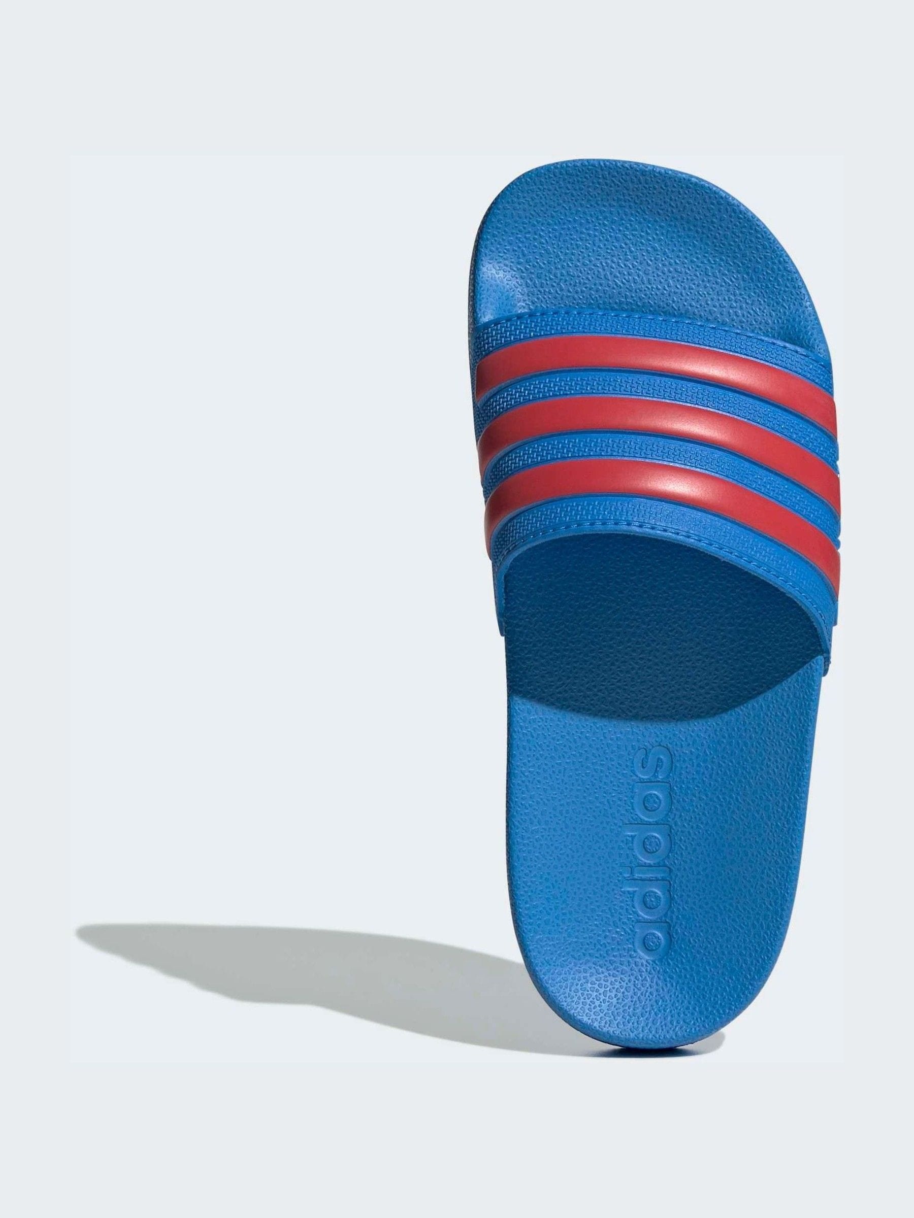 adidas Blue/Red Adilette Kids Swim Sandals image 8