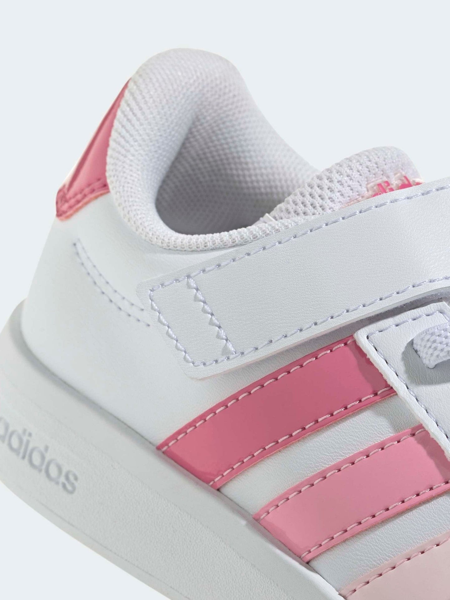 adidas White/Pink Grand Court 3.0 Elastic Lace Kids Trainers image 9