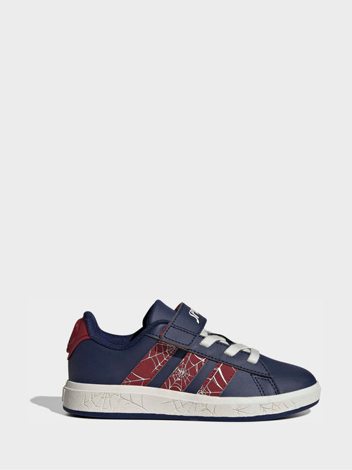 adidas Blue Marvel Spiderman Grand Court Kids Trainers image 1