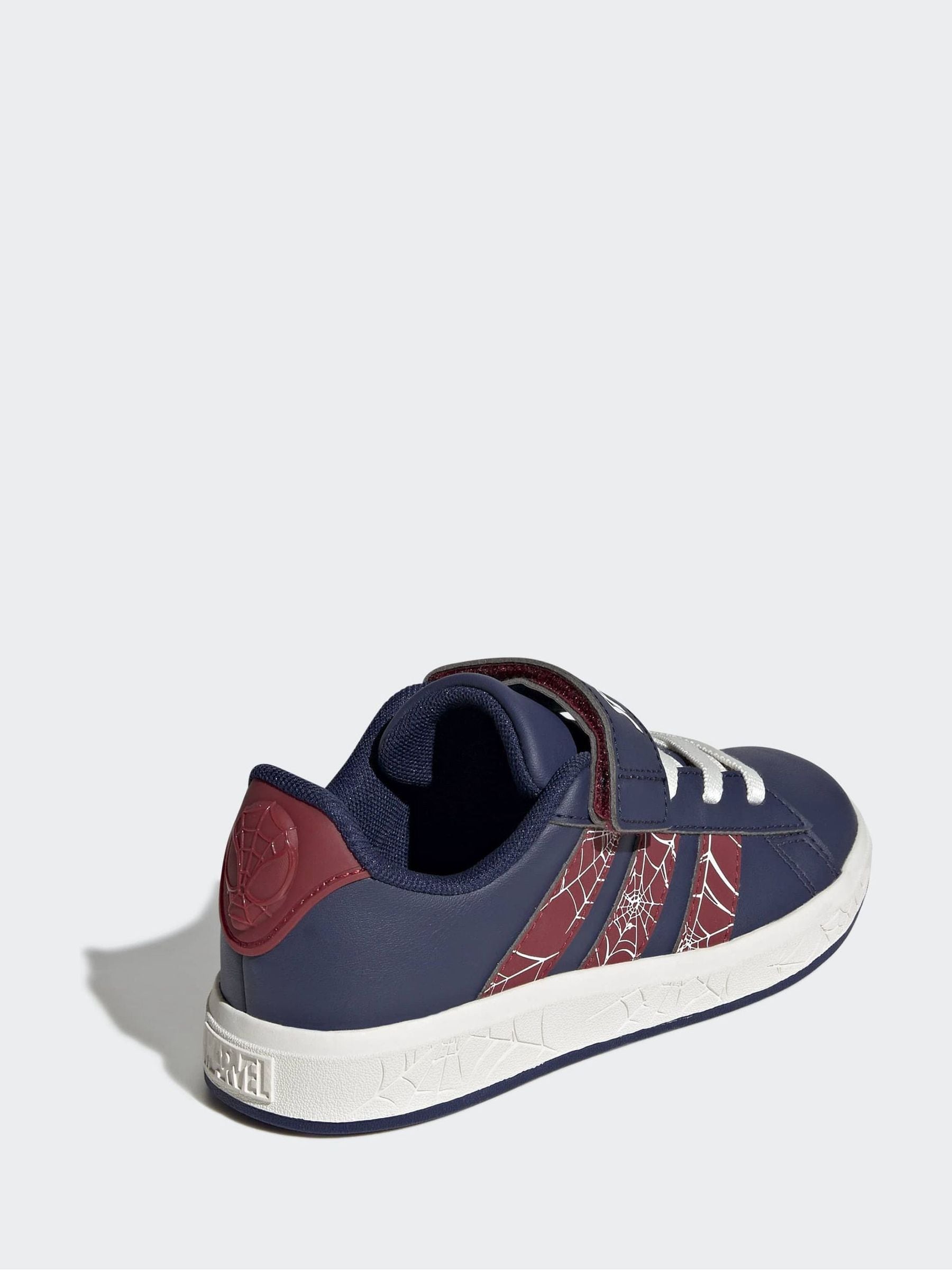 adidas Blue Marvel Spiderman Grand Court Kids Trainers image 5