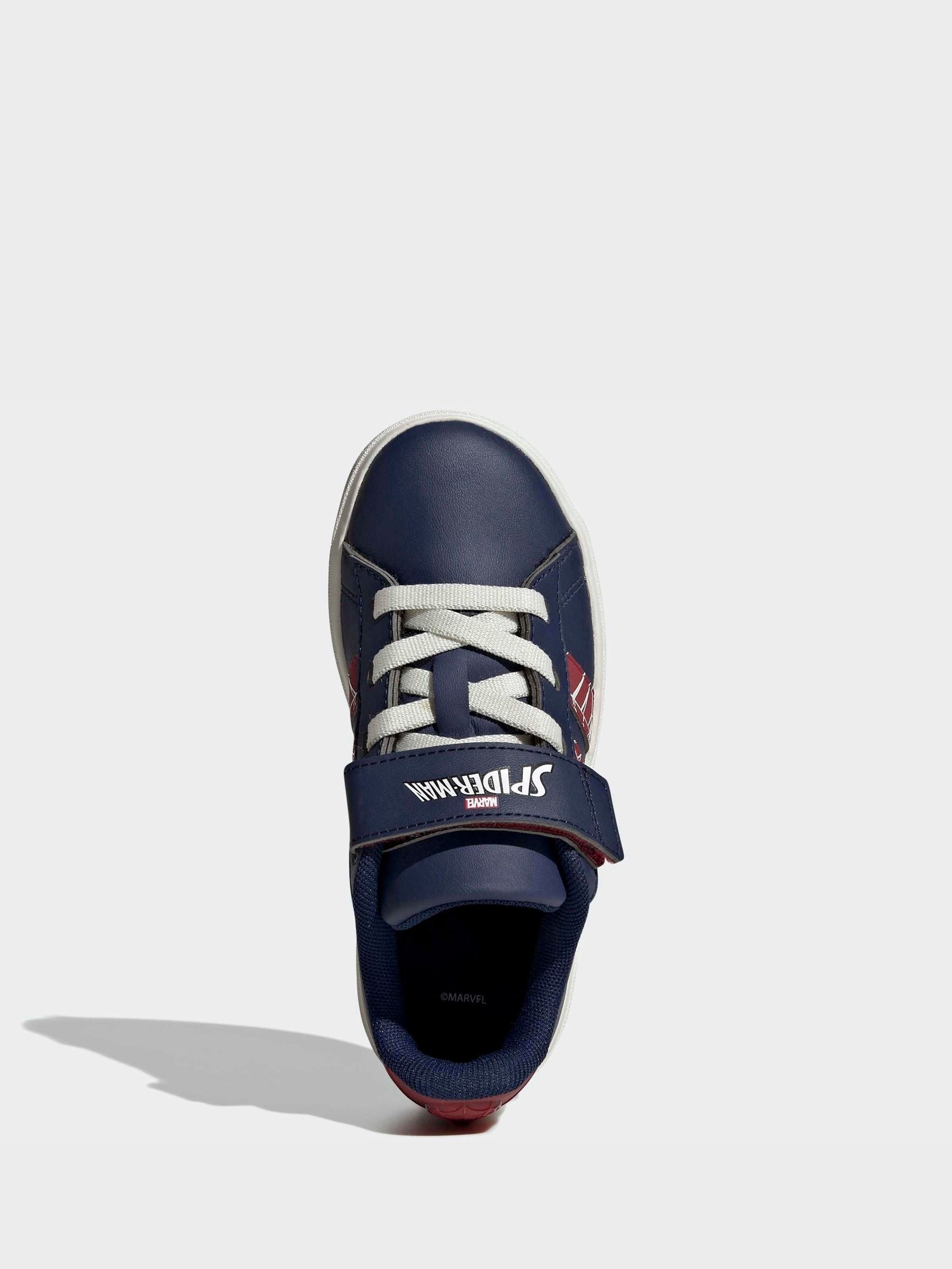 adidas Blue Marvel Spiderman Grand Court Kids Trainers image 6