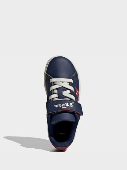 adidas Blue Marvel Spiderman Grand Court Kids Trainers image 6