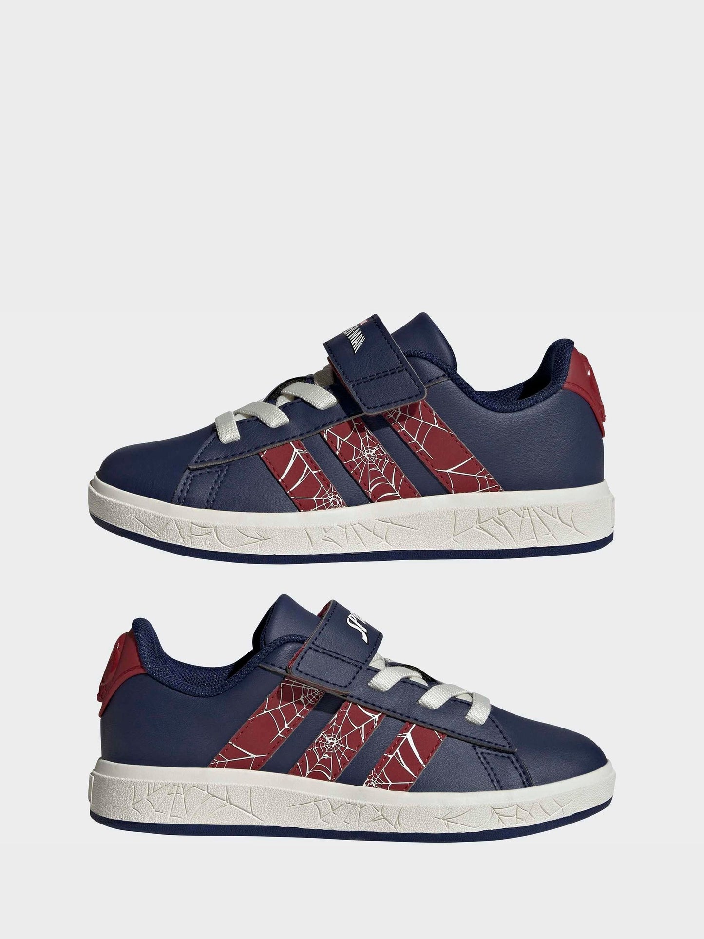 adidas Blue Marvel Spiderman Grand Court Kids Trainers image 8