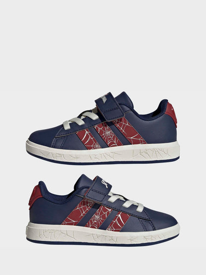 adidas Blue Marvel Spiderman Grand Court Kids Trainers image 8
