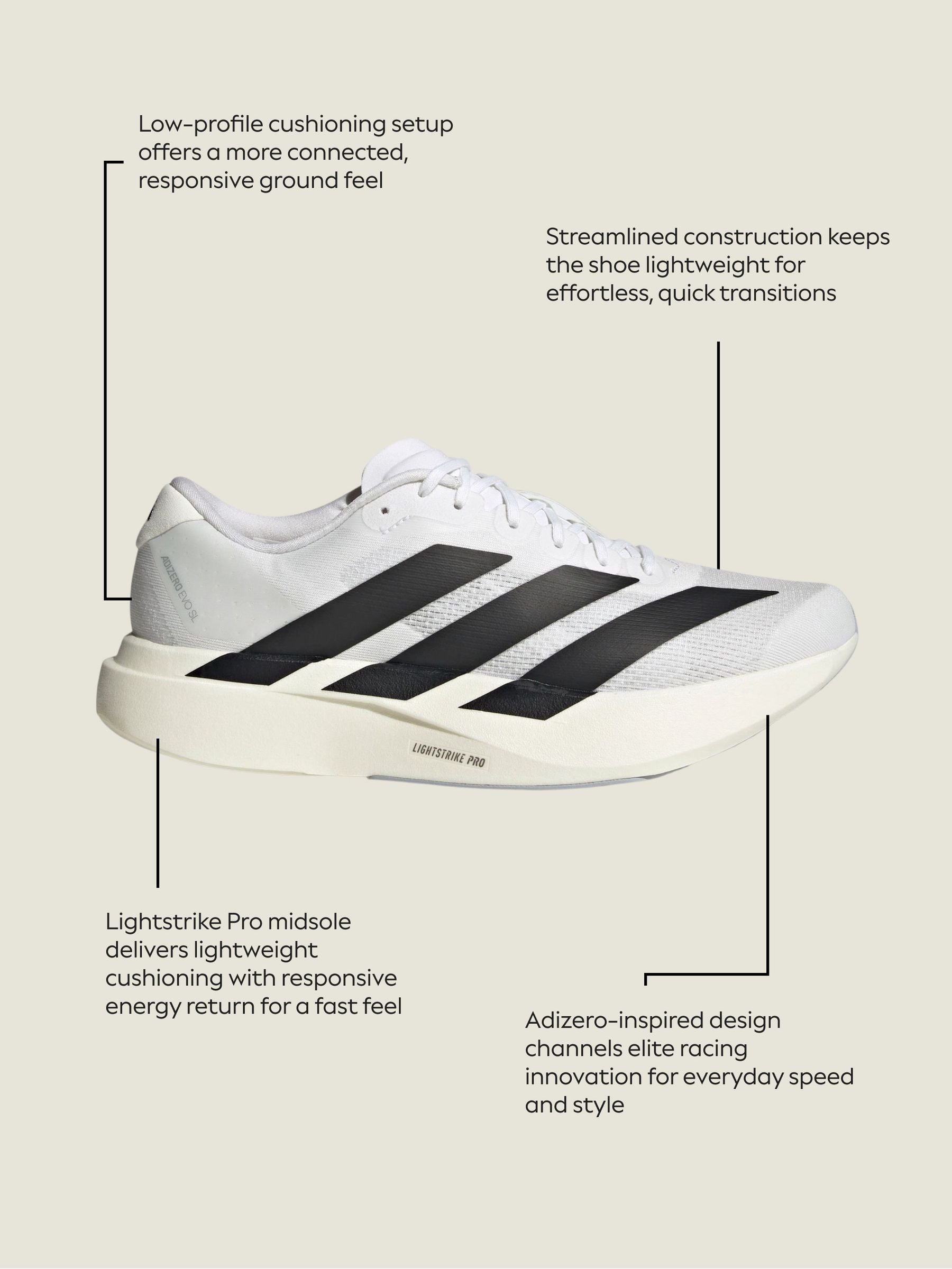 adidas White adizero Evo SL Junior Trainers image 4