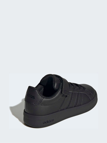 adidas Black Grand Court 3.0 Elastic Lace Kids Trainers image 4