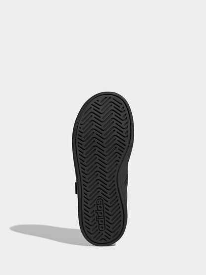 adidas Black Grand Court 3.0 Elastic Lace Kids Trainers image 6