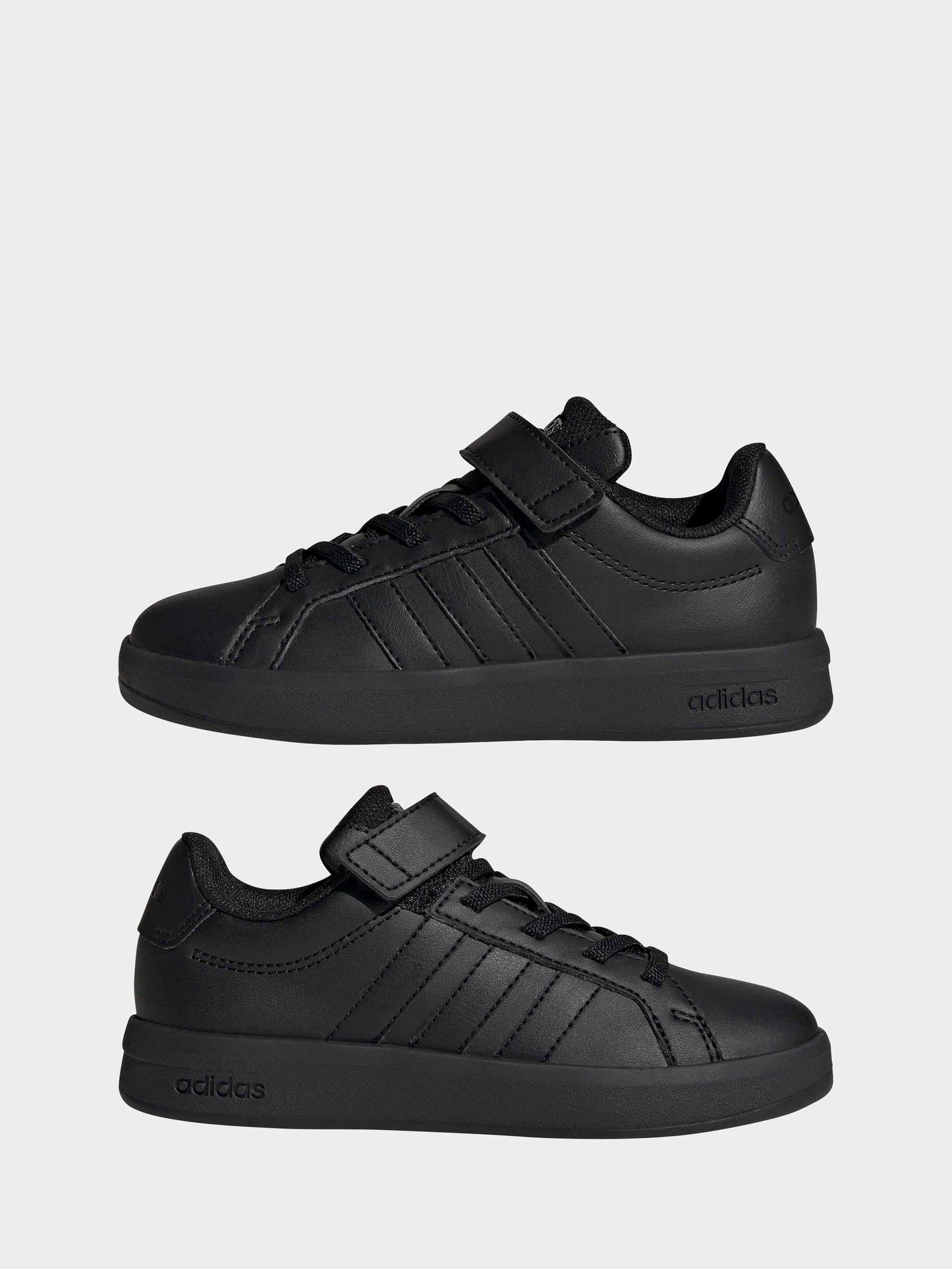 adidas Black Grand Court 3.0 Elastic Lace Kids Trainers image 7