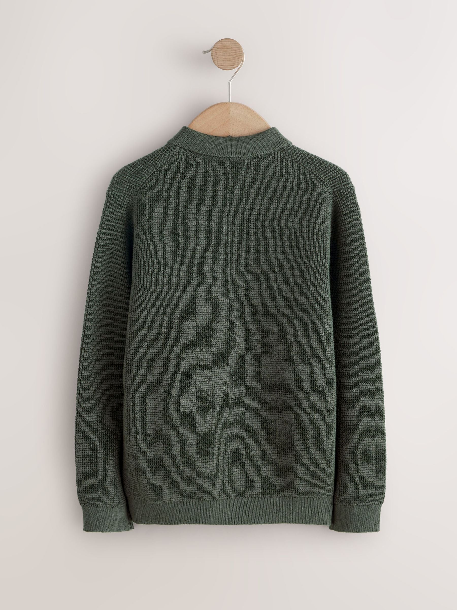 Dsiney Kidz - Dark Green Long Sleeve Textured Polo Shirt (3-16yrs) image 6