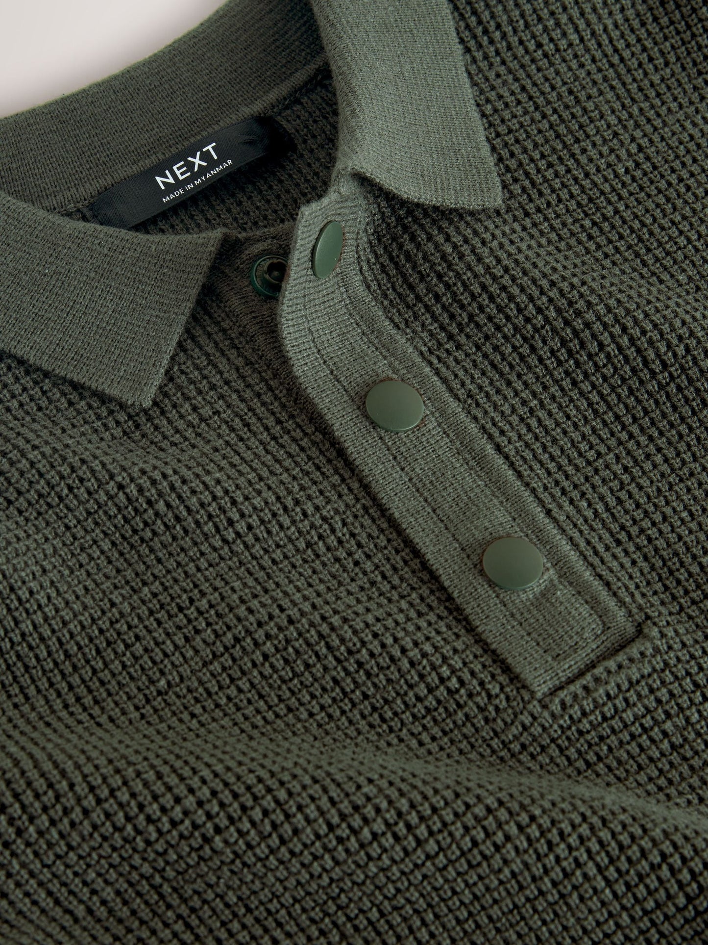 Dsiney Kidz - Dark Green Long Sleeve Textured Polo Shirt (3-16yrs) image 7