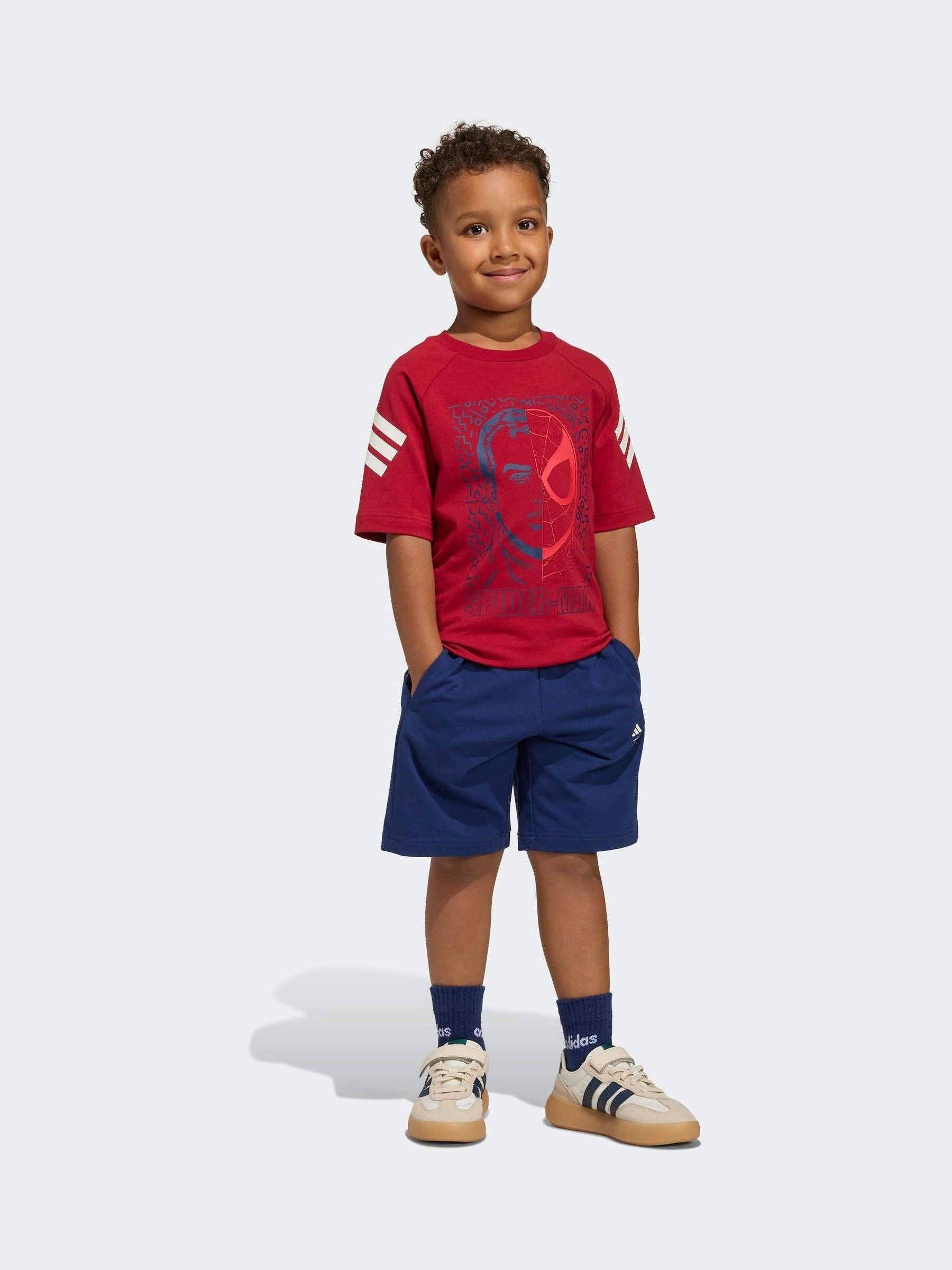 Dsiney Kidz - adidas Red Marvel Spider-Man T-Shirt and Shorts Set image 1