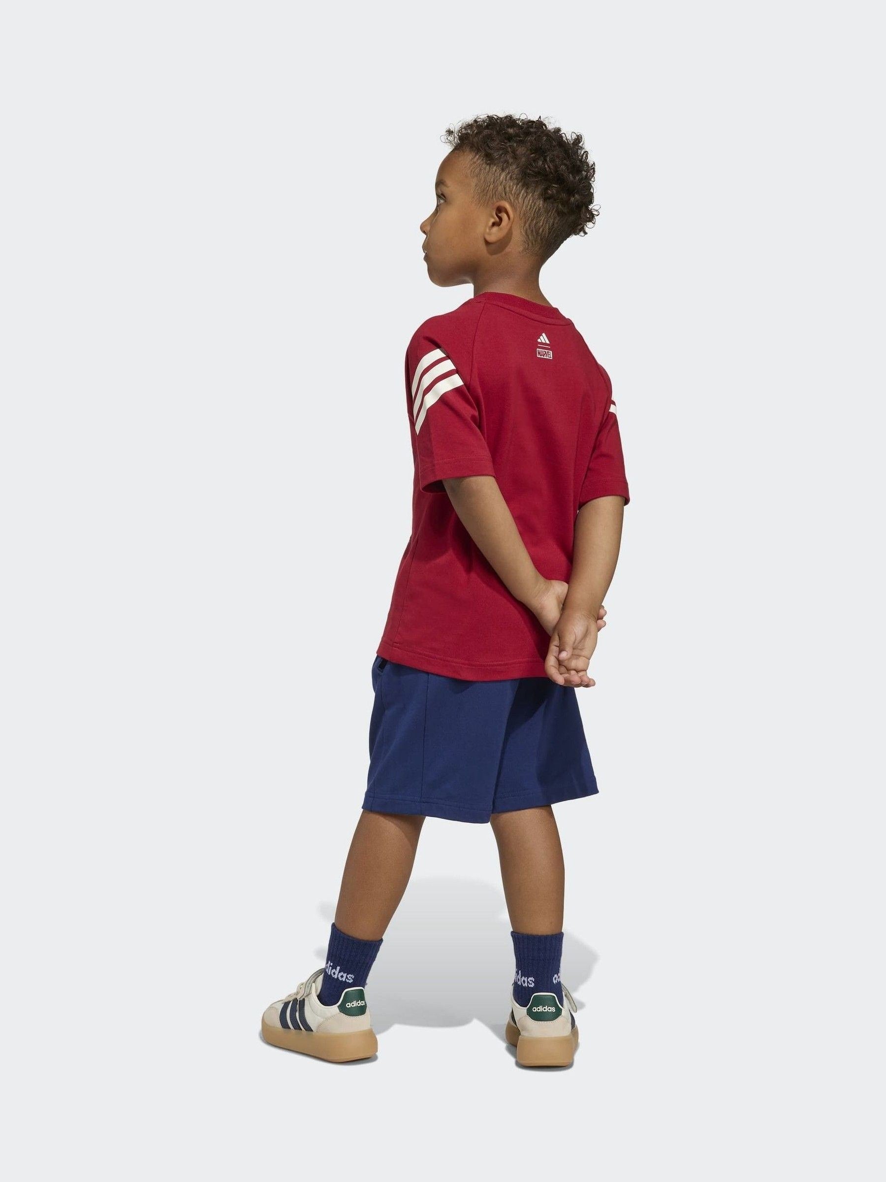 Dsiney Kidz - adidas Red Marvel Spider-Man T-Shirt and Shorts Set image 2