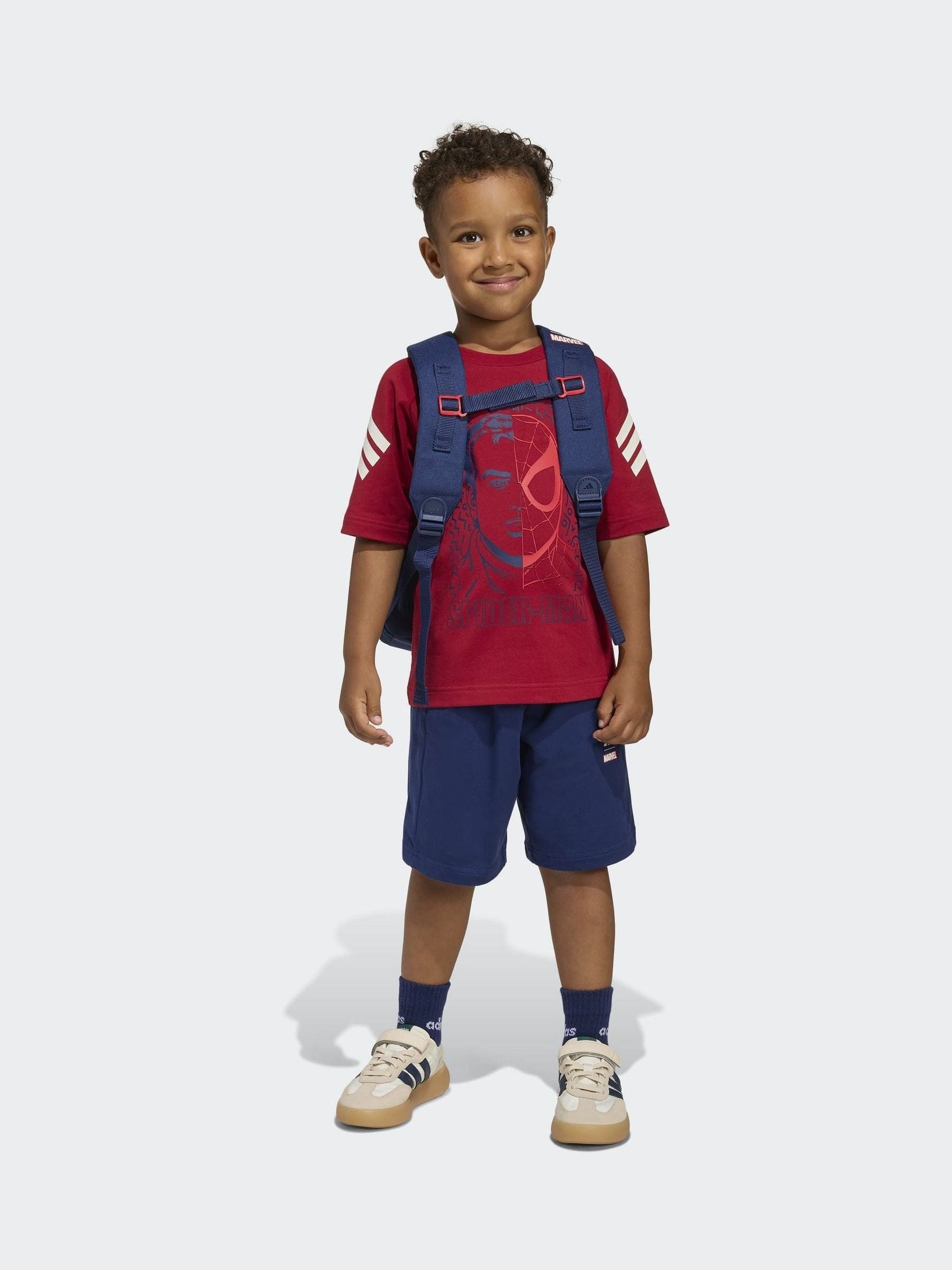 Dsiney Kidz - adidas Red Marvel Spider-Man T-Shirt and Shorts Set image 3