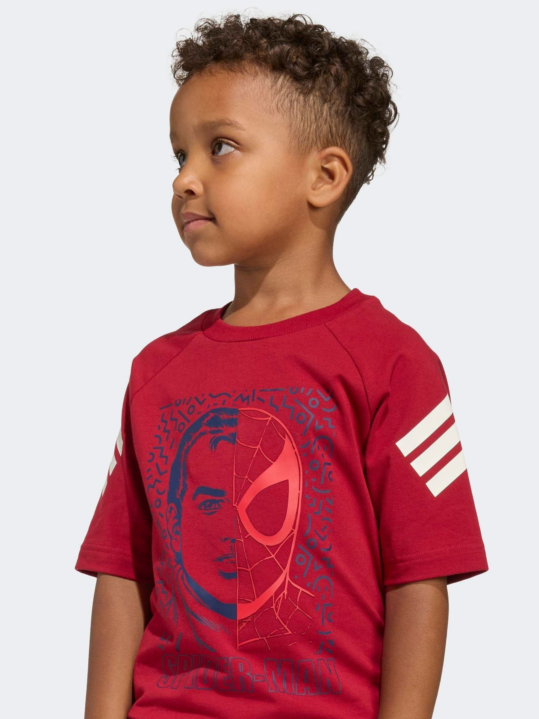 Dsiney Kidz - adidas Red Marvel Spider-Man T-Shirt and Shorts Set image 4