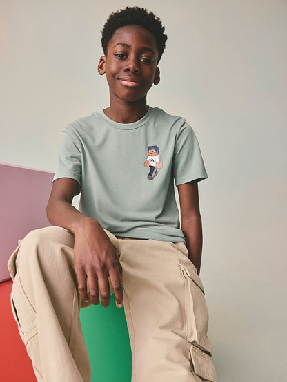 Dsiney Kidz - adidas Green Minecraft Training Climacool T-Shirt image 1