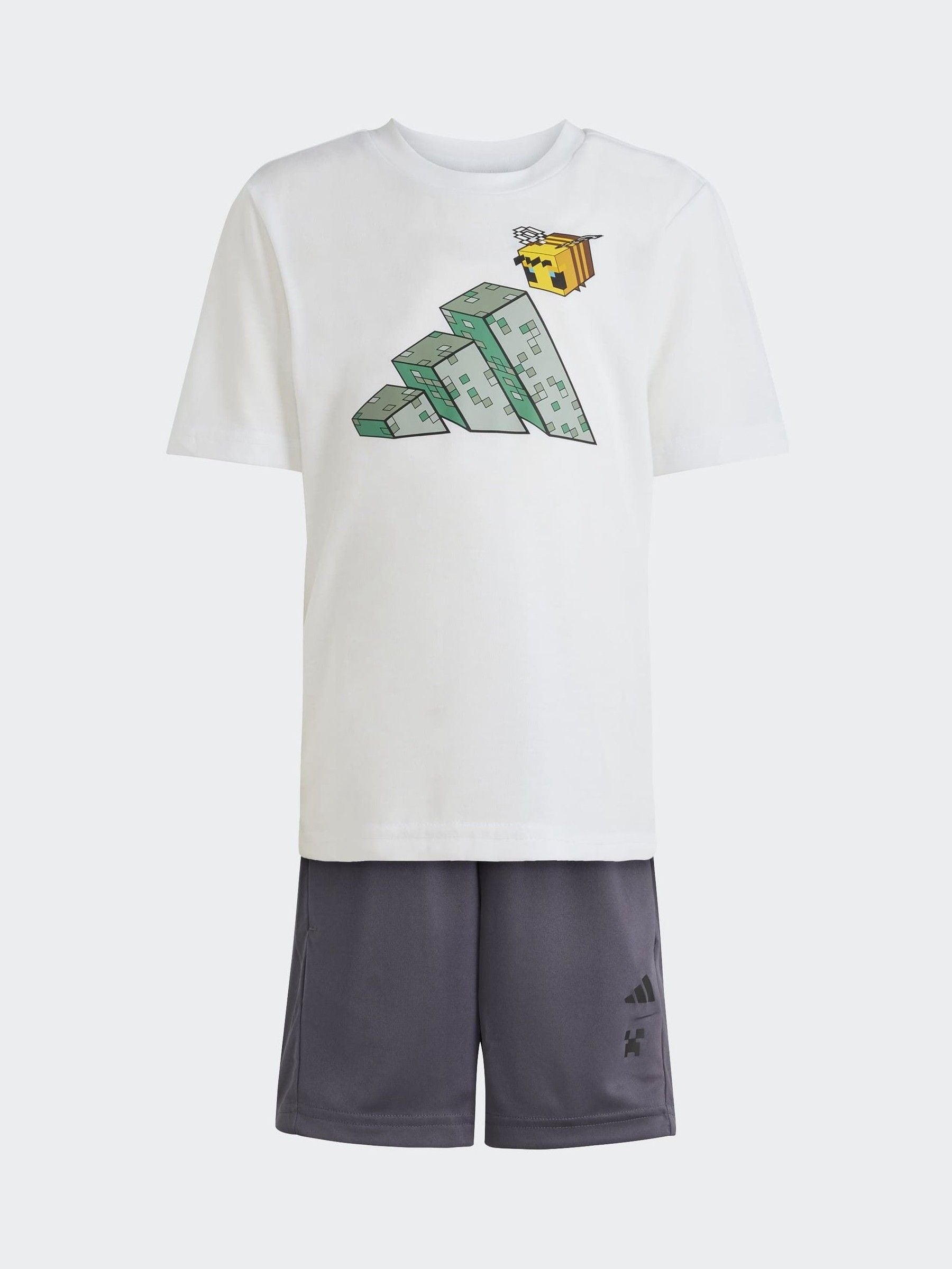 Dsiney Kidz - adidas White Minecraft Top  and Shorts Little Kids Set image 7
