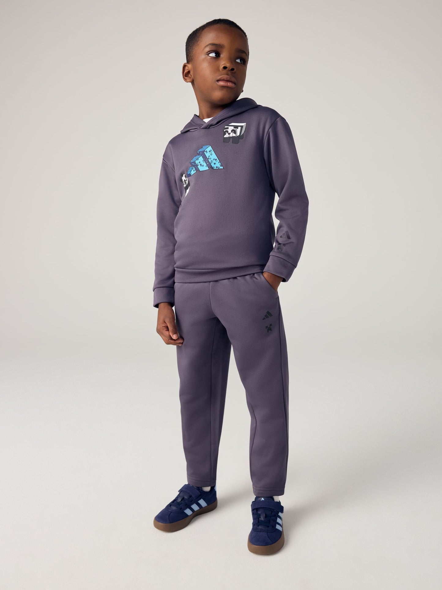 Dsiney Kidz - adidas Grey Minecraft Hoodie and Jogger Little Kids Set image 1