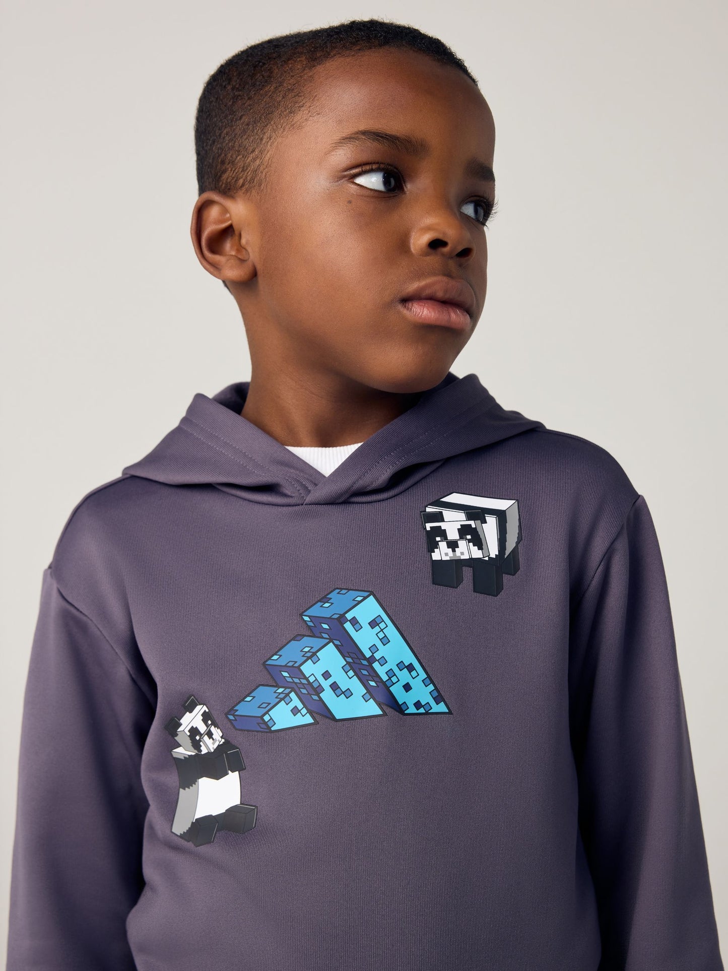 Dsiney Kidz - adidas Grey Minecraft Hoodie and Jogger Little Kids Set image 7