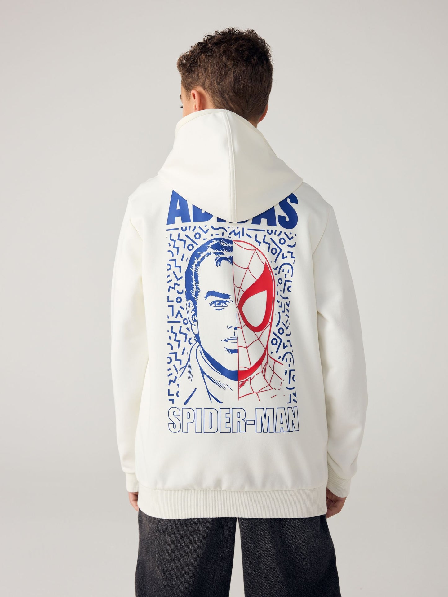 Dsiney Kidz - adidas White Marvel Spider-Man Graphic Hoodie image 1