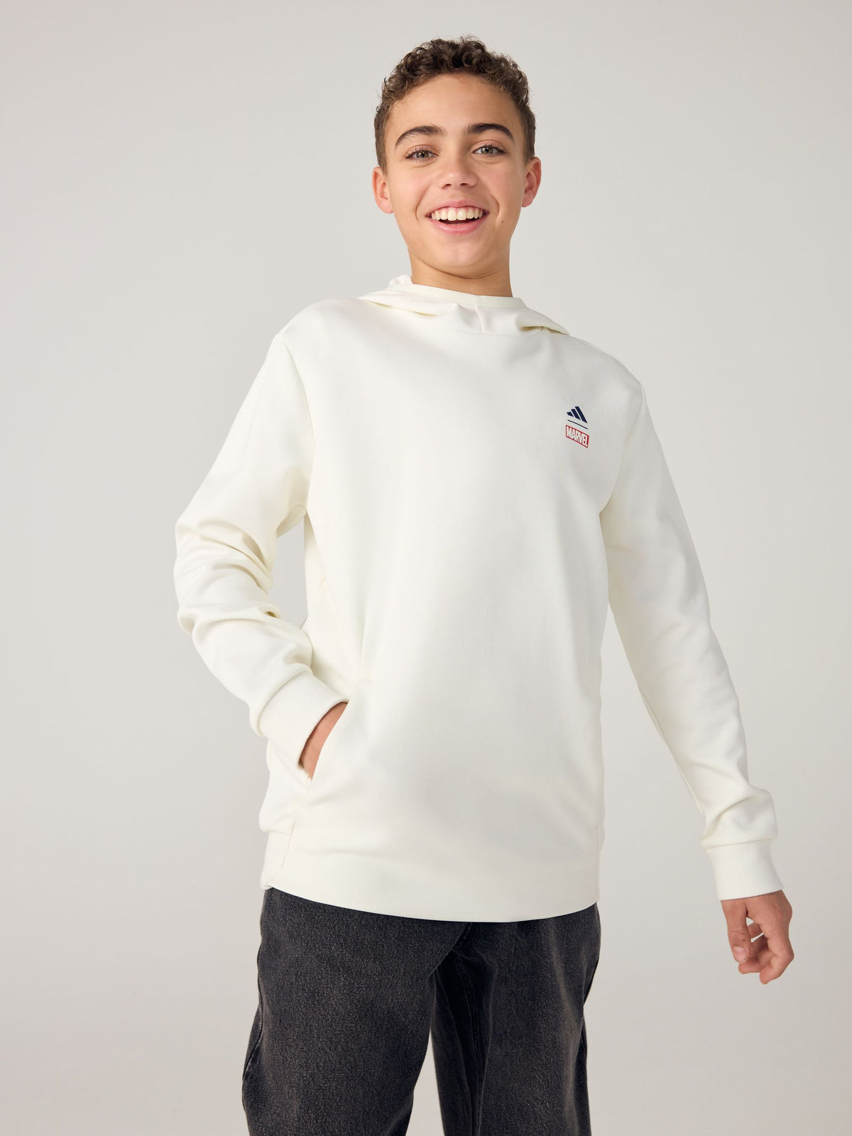 Dsiney Kidz - adidas White Marvel Spider-Man Graphic Hoodie image 2