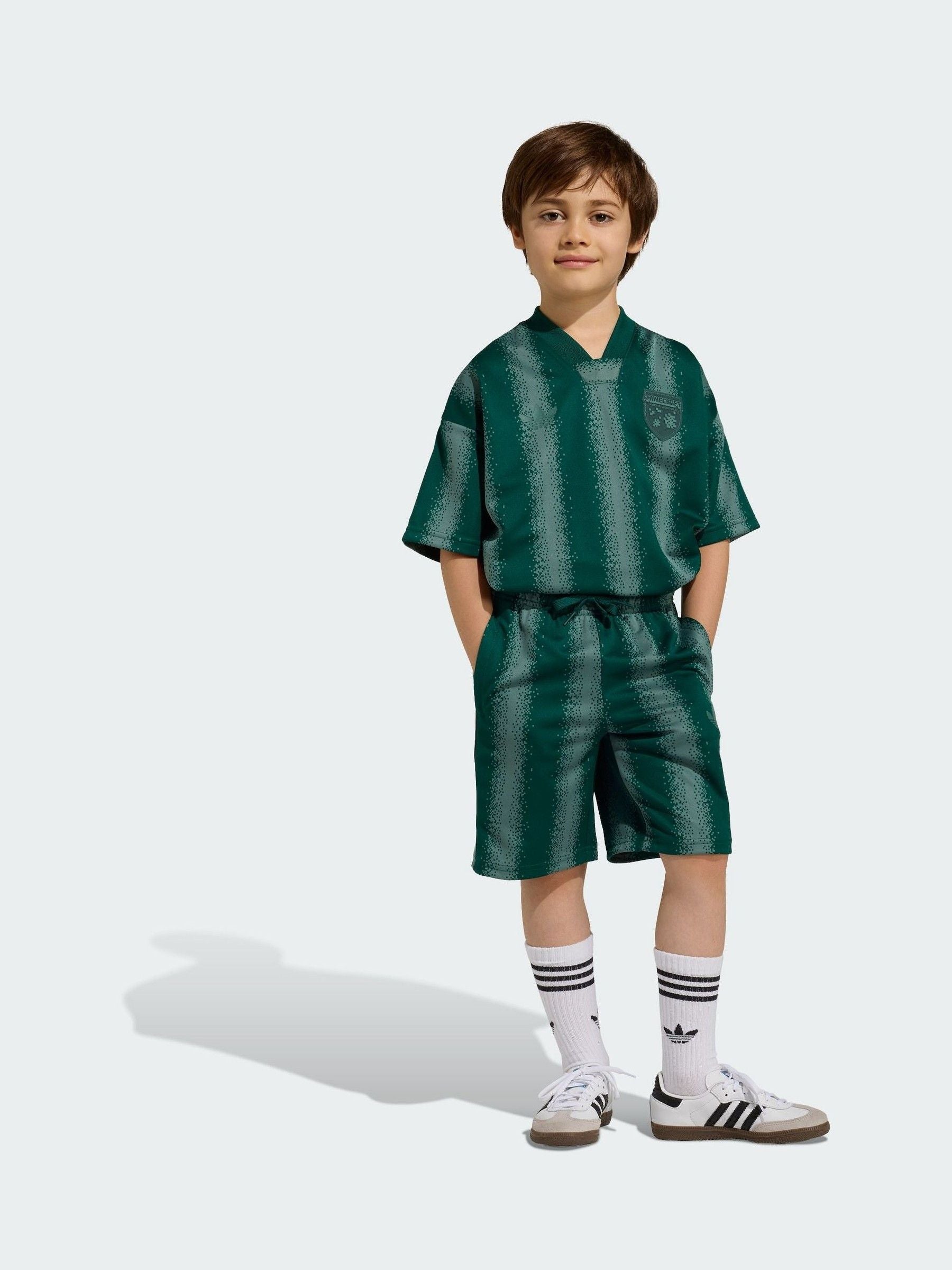 Dsiney Kidz - adidas Originals Green Minecraft Oversized Top  and Shorts Little Kids Set image 2