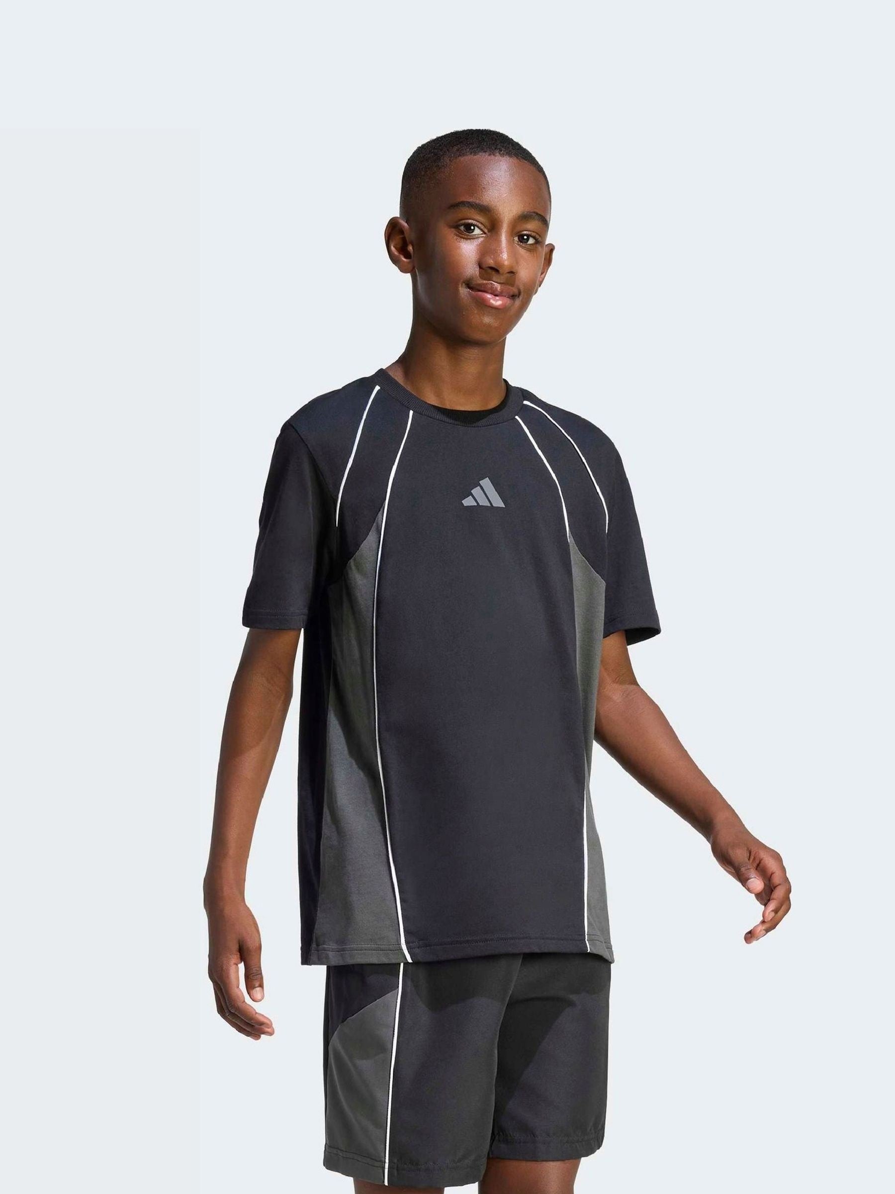 Dsiney Kidz - adidas Black Colourblock T-Shirt image 1