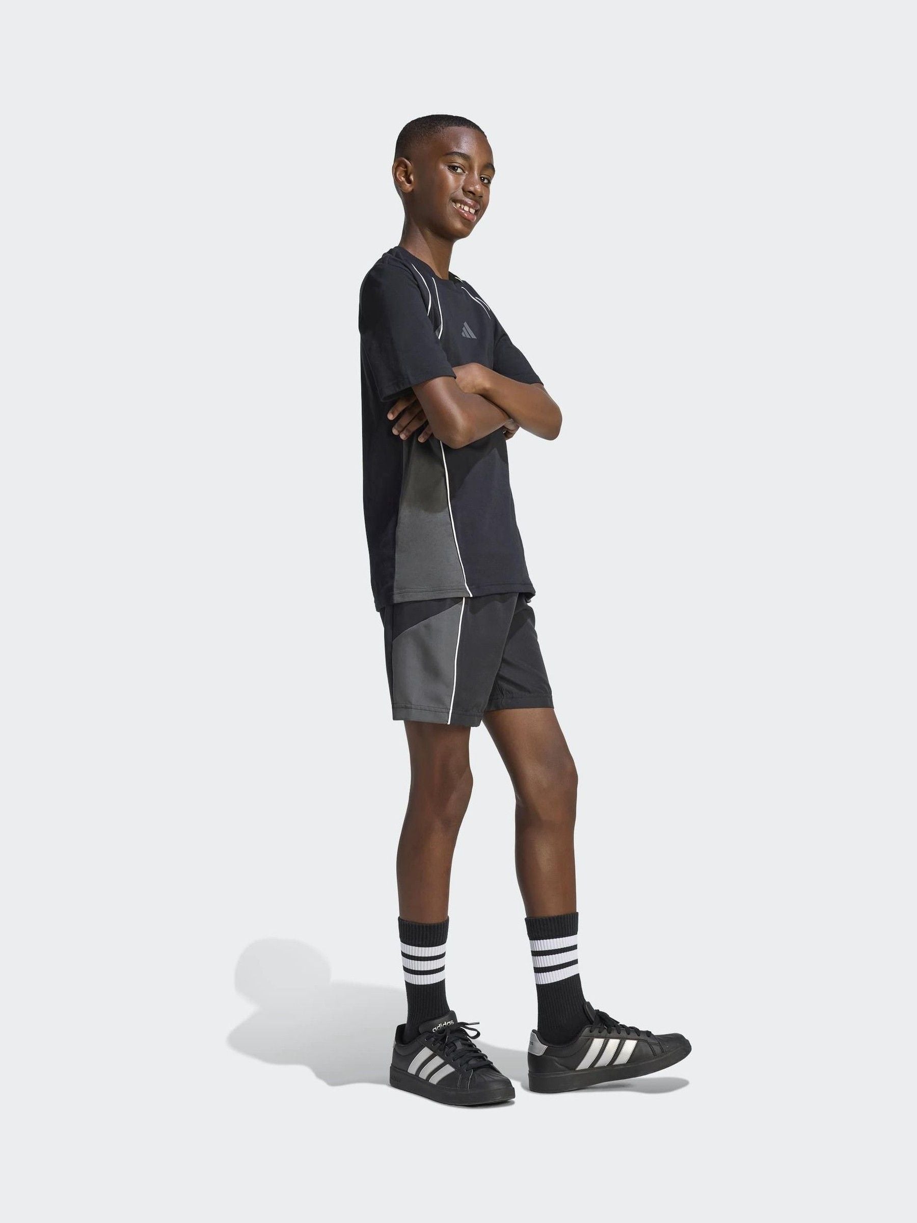 Dsiney Kidz - adidas Black Colourblock T-Shirt image 3