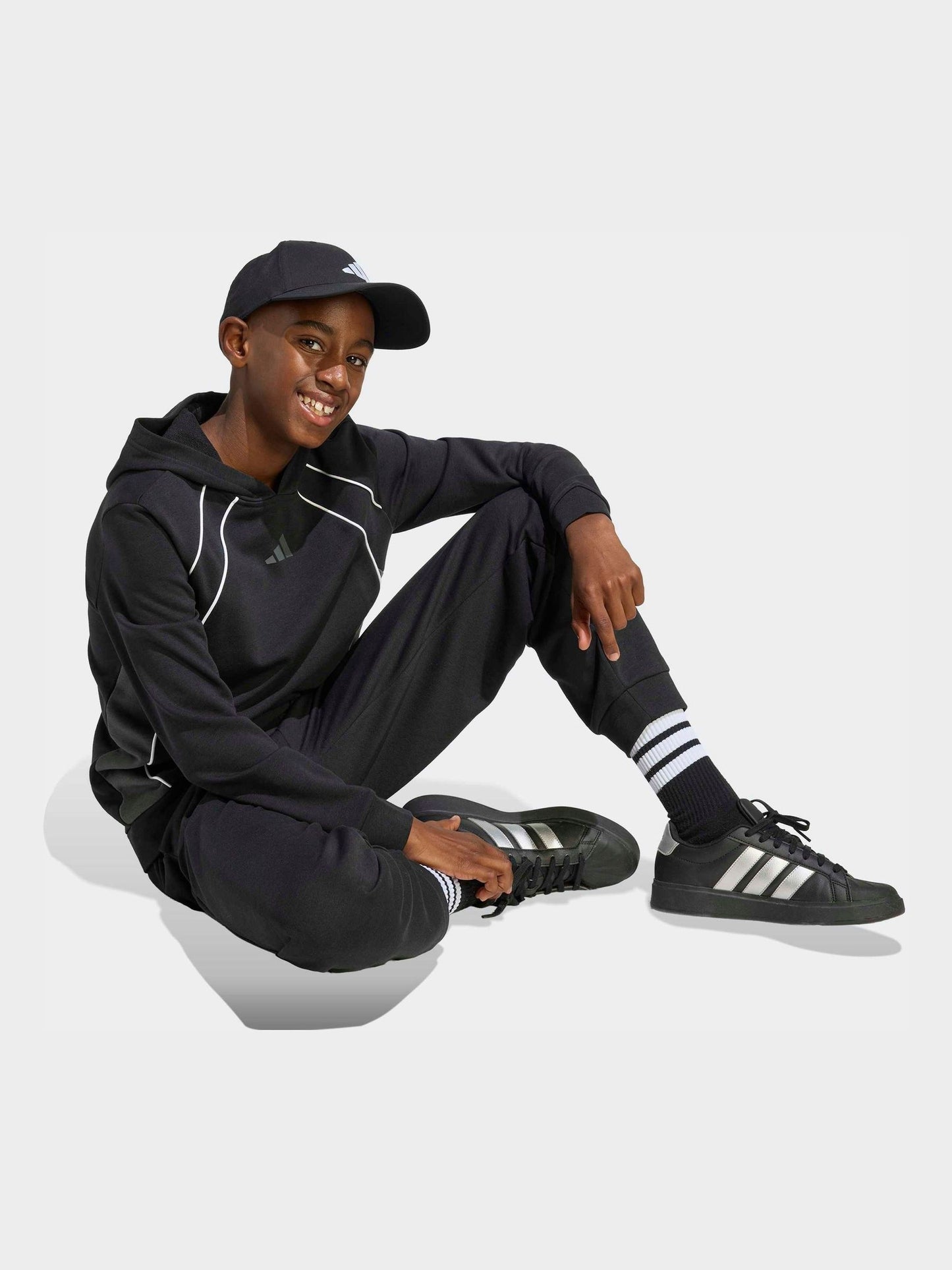 Dsiney Kidz - adidas Black Colourblock Tracksuit image 4