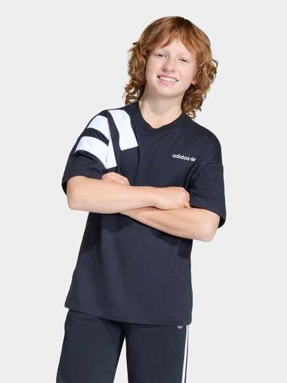Dsiney Kidz - adidas originals Black Blocked Logo Oversized T-Shirt image 2