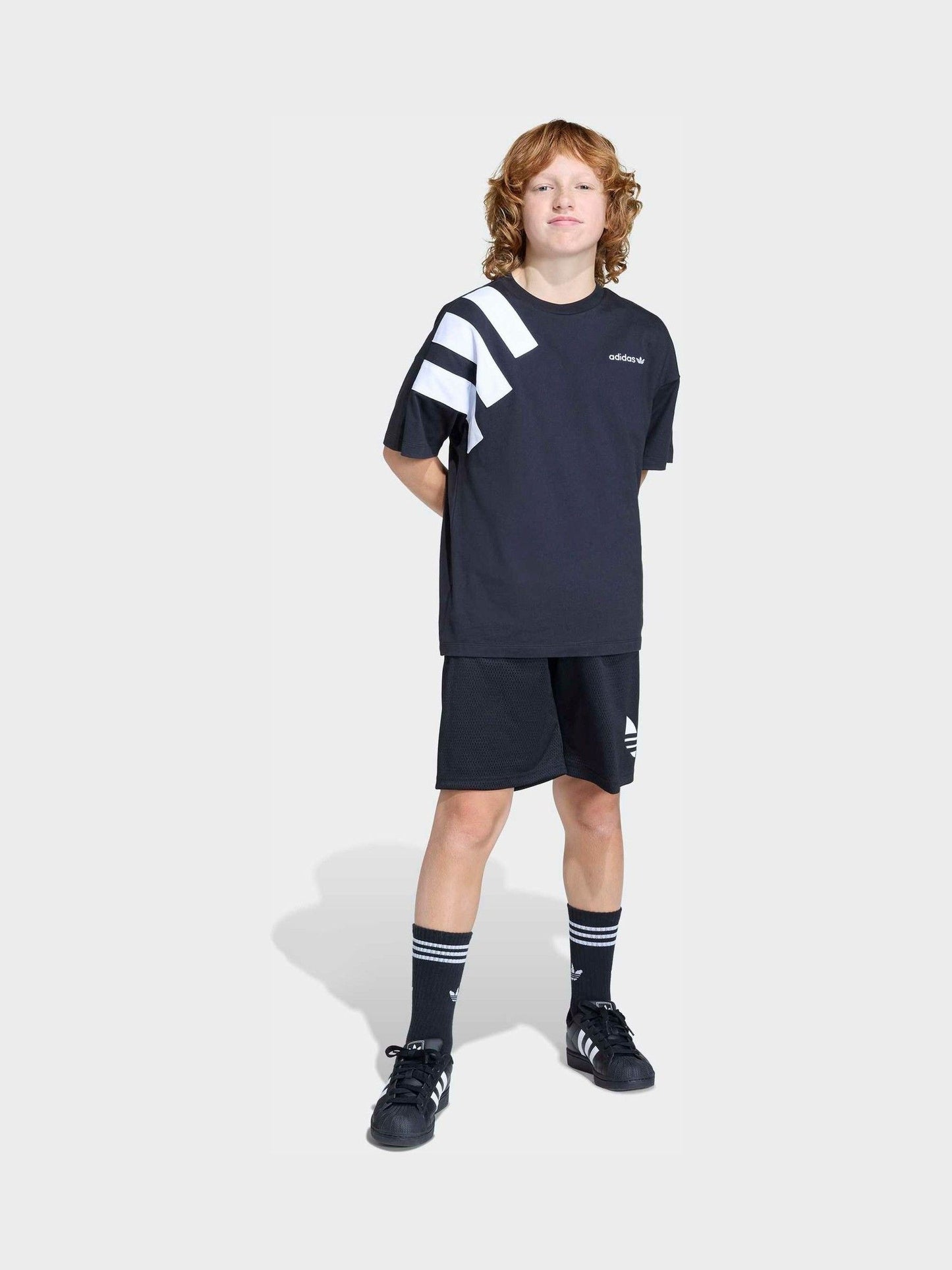 Dsiney Kidz - adidas originals Black Blocked Logo Oversized T-Shirt image 4