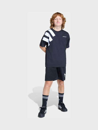 Dsiney Kidz - adidas originals Black Blocked Logo Oversized T-Shirt image 4