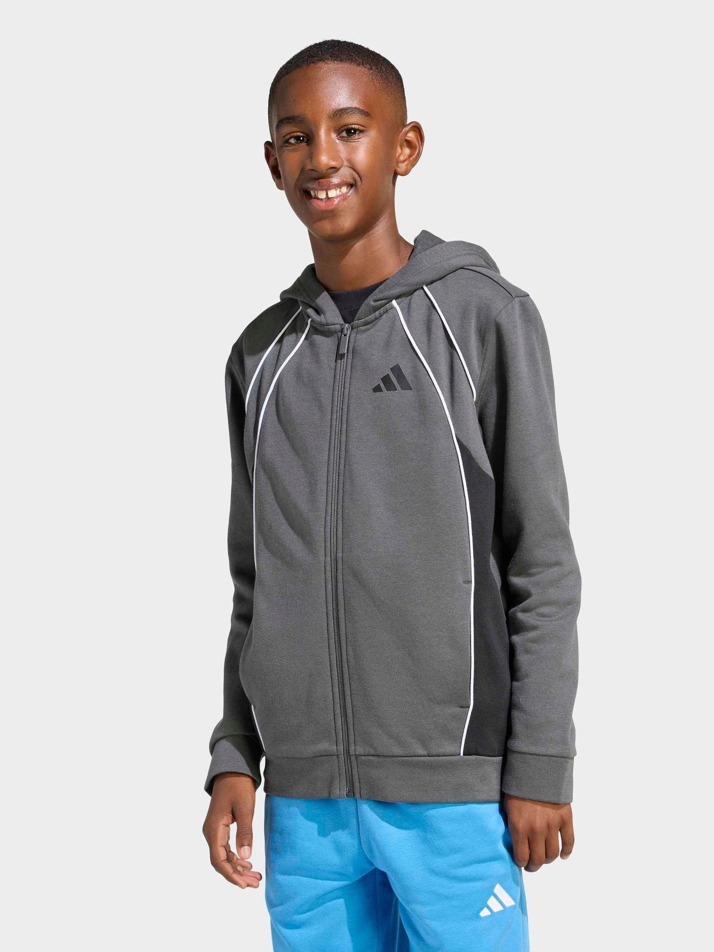 Dsiney Kidz - adidas Grey Colourblock Full Zip Hoodie image 1
