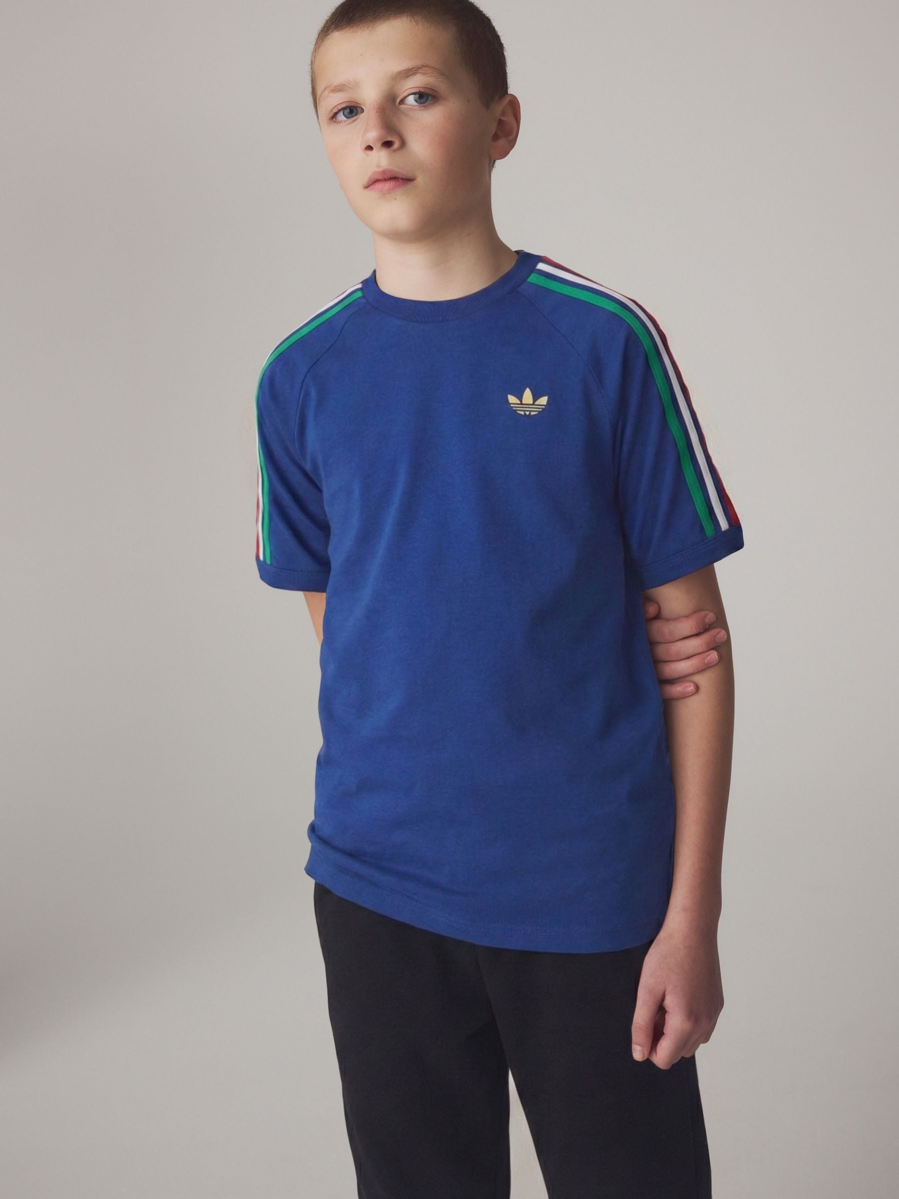 Dsiney Kidz - adidas Originals Blue 3 Stripes T-Shirt image 1