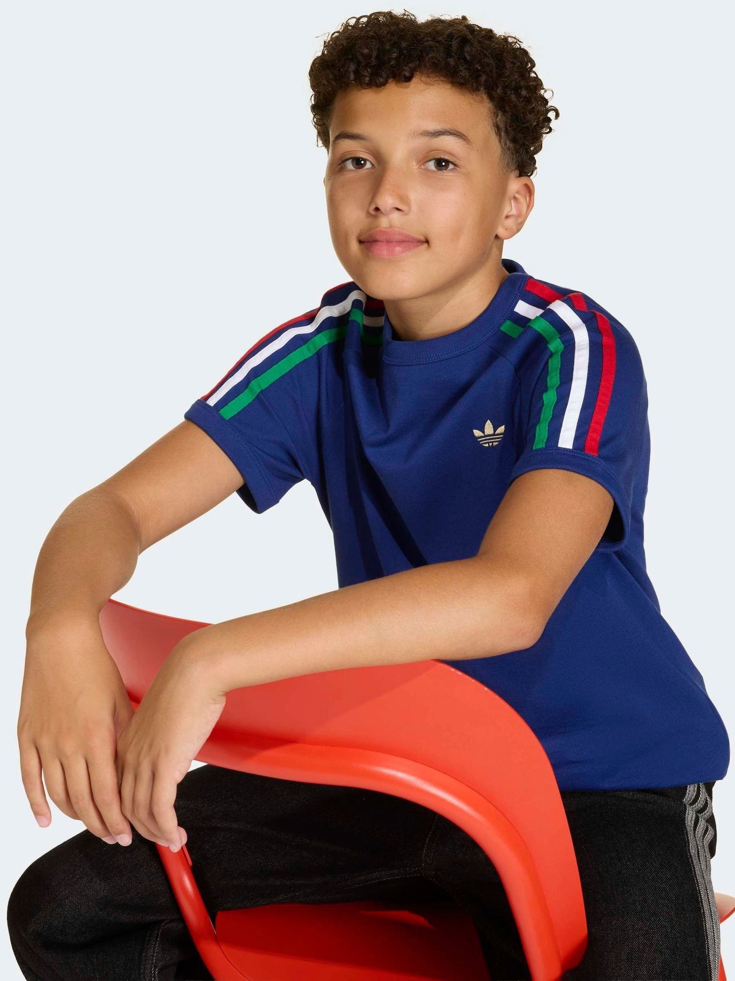 Dsiney Kidz - adidas Originals Blue 3 Stripes T-Shirt image 5
