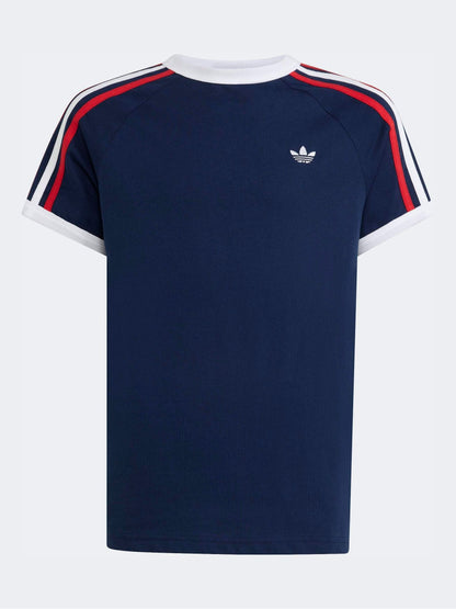 Dsiney Kidz - adidas Originals Navy 3 Stripes T-Shirt image 1