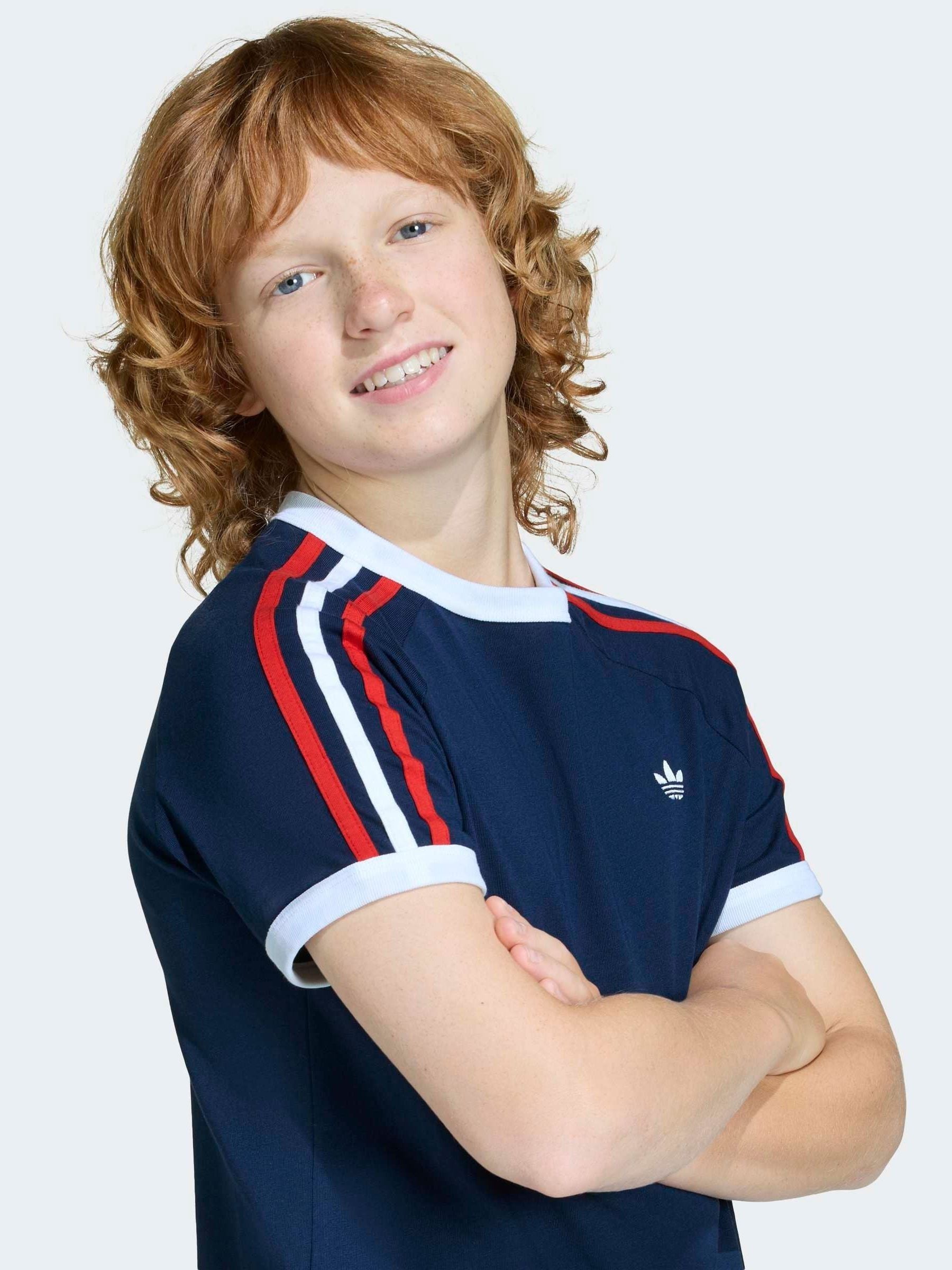 Dsiney Kidz - adidas Originals Navy 3 Stripes T-Shirt image 5
