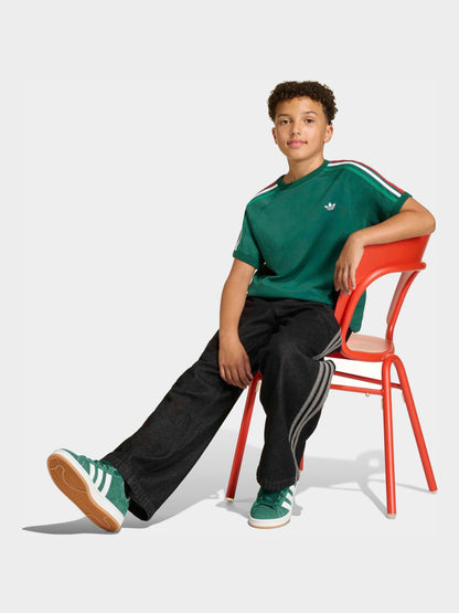 Dsiney Kidz - adidas Originals Green 3 Stripes T-Shirt image 1