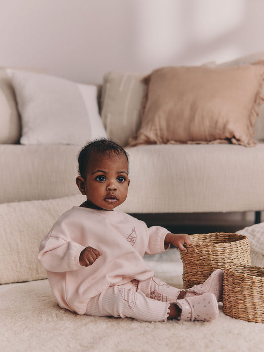 Pink Baby Sweatshirt and Leggings 2 Piece Set (0mths-2yrs) (0mths-2yrs) image 2
