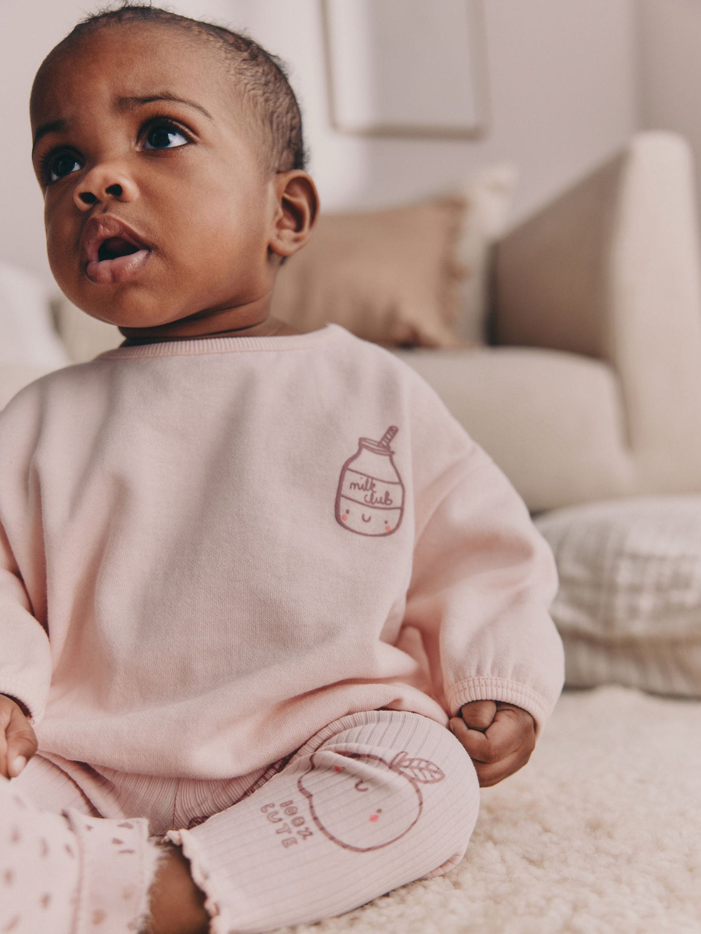 Pink Baby Sweatshirt and Leggings 2 Piece Set (0mths-2yrs) (0mths-2yrs) image 4
